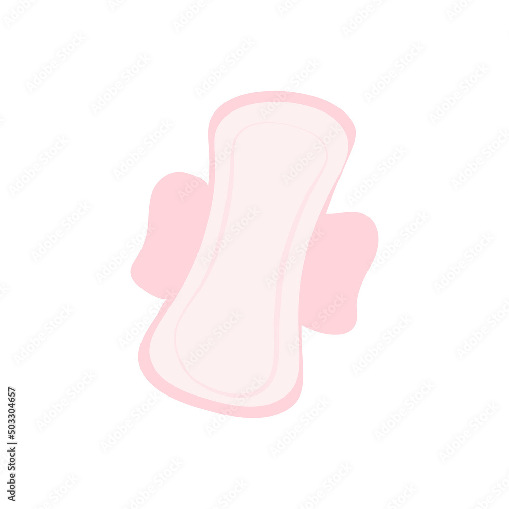 Hygienic disposable pad for the menstrual period. The subject of feminine hygiene. Hygienic disposable pad for the menstrual period. The subject of feminine hygiene.
