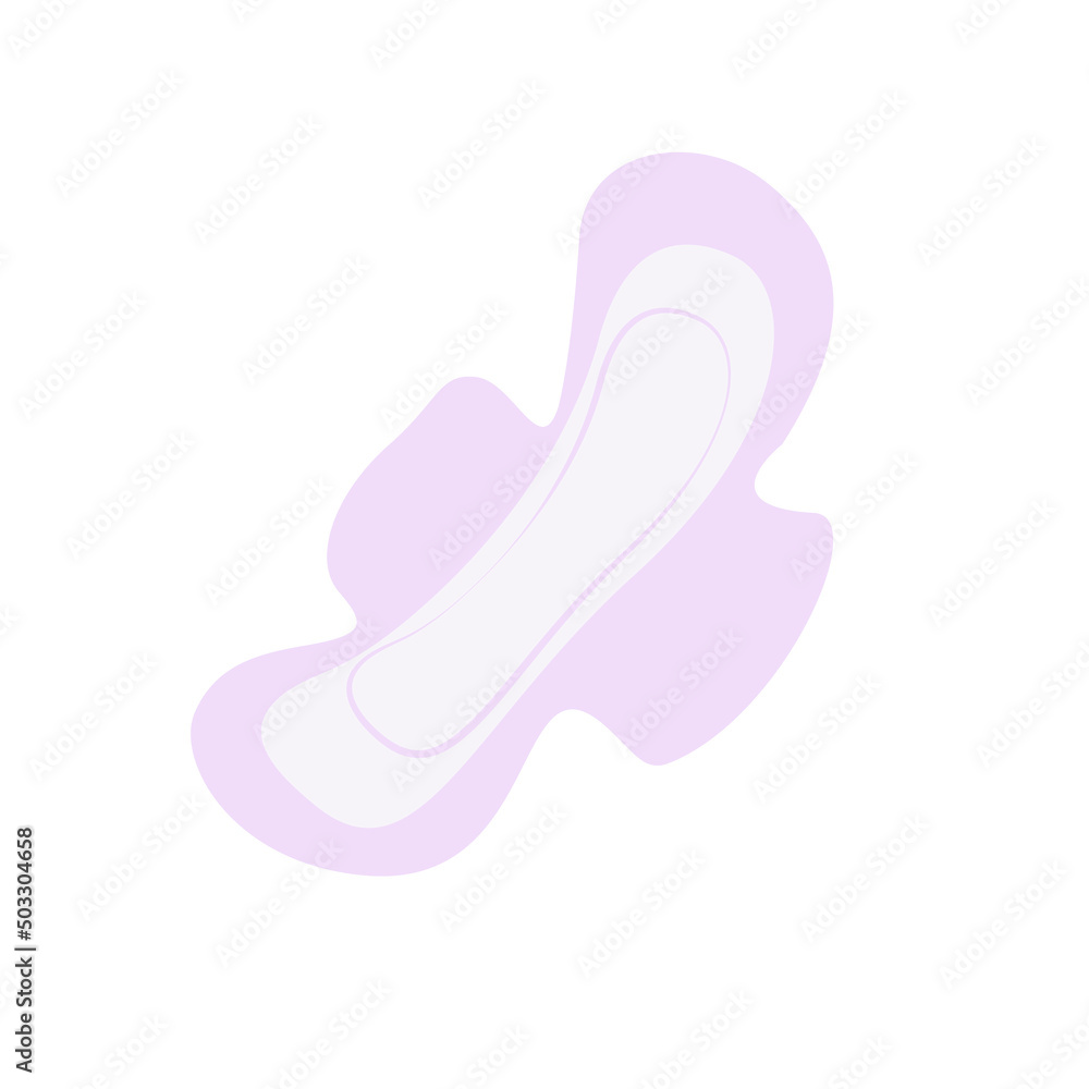 Disposable menstrual pad. Feminine hygiene item. Disposable menstrual pad. Feminine hygiene item.