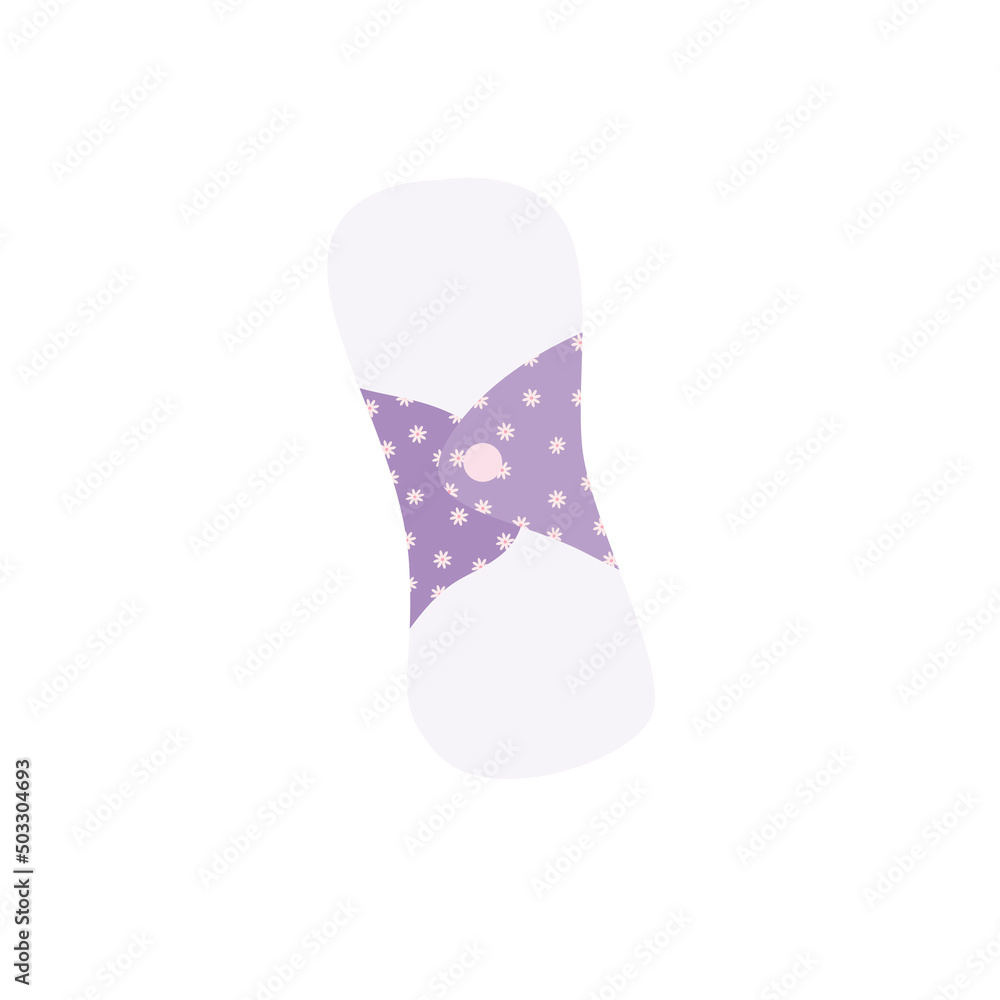 Small reusable menstrual pad. Feminine hygiene item. Small reusable menstrual pad. Feminine hygiene item.