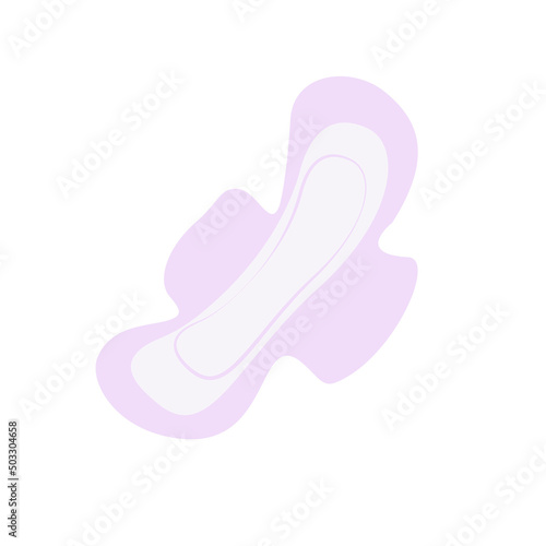 Disposable menstrual pad. Feminine hygiene item.
