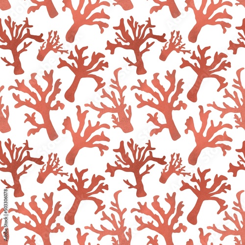 Summer ocean seamless coral pattern for fabrics and textiles and packaging and gifts and cards and linens and kids