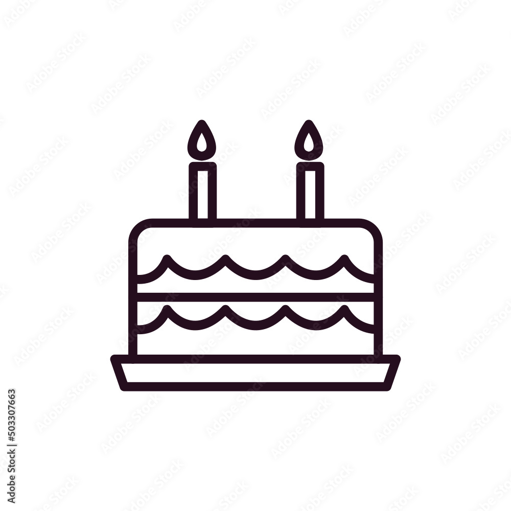 Birthday Cake With Candle Icon