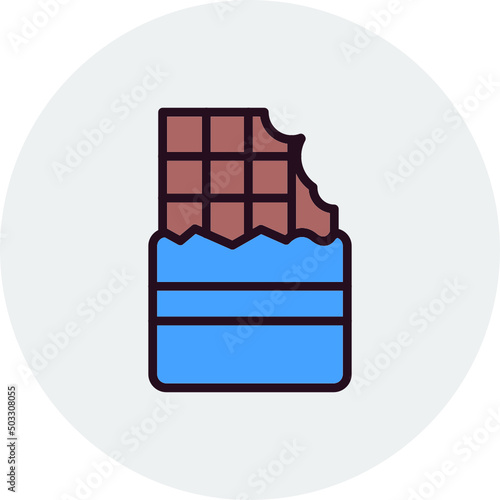 Chocolate Tablet With Bite Icon