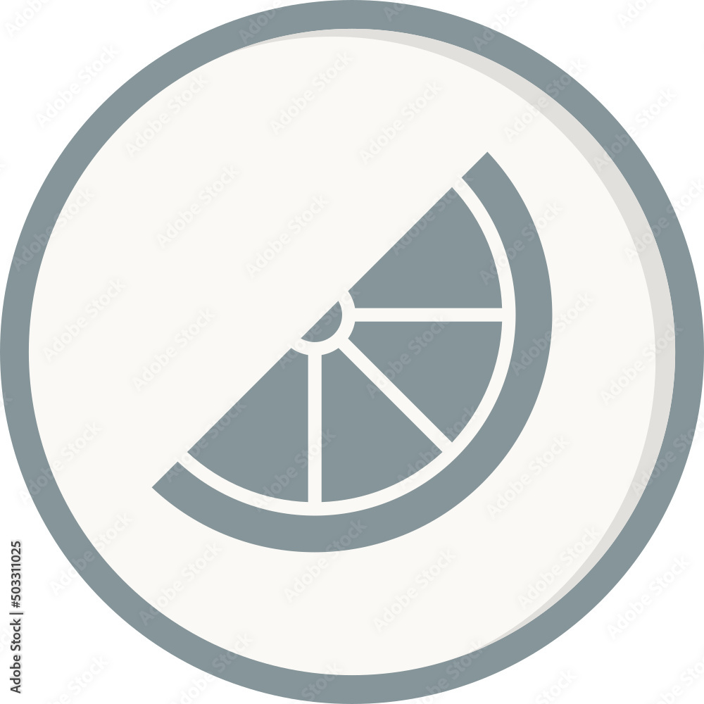 Inclined Slice Of Lemon Icon Inclined Slice Of Lemon Icon