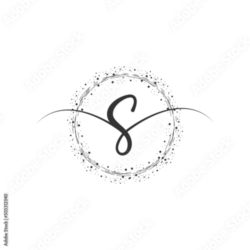 S Initial Logo Handwriting Template Vector Illustration. Abstract smile A Letter Logo Design.