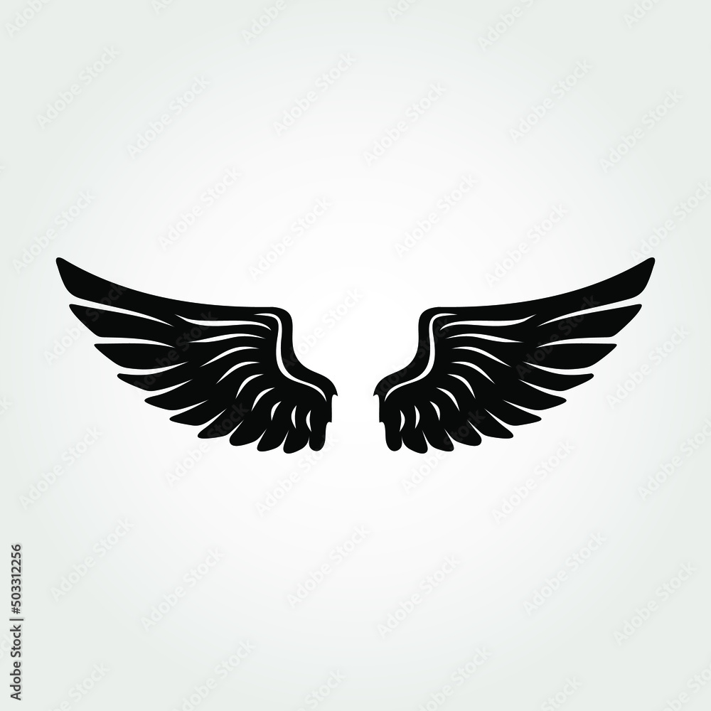 Wings icon isolated on white background. Vector illustration Wings icon isolated on white background. Vector illustration