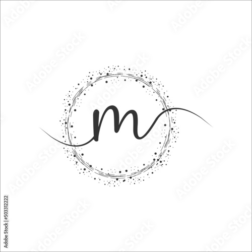 M Initial Logo Handwriting Template Vector Illustration. Abstract smile A Letter Logo Design.