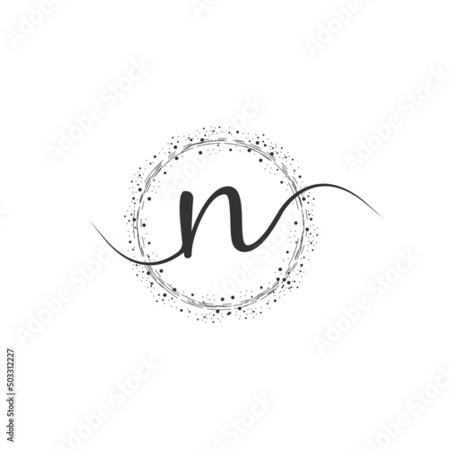 N Initial Logo Handwriting Template Vector Illustration. Abstract smile A Letter Logo Design.