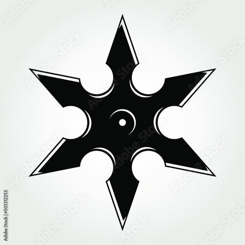 Billede på lærred Ninja shuriken throwing star isolated. Vector illustration