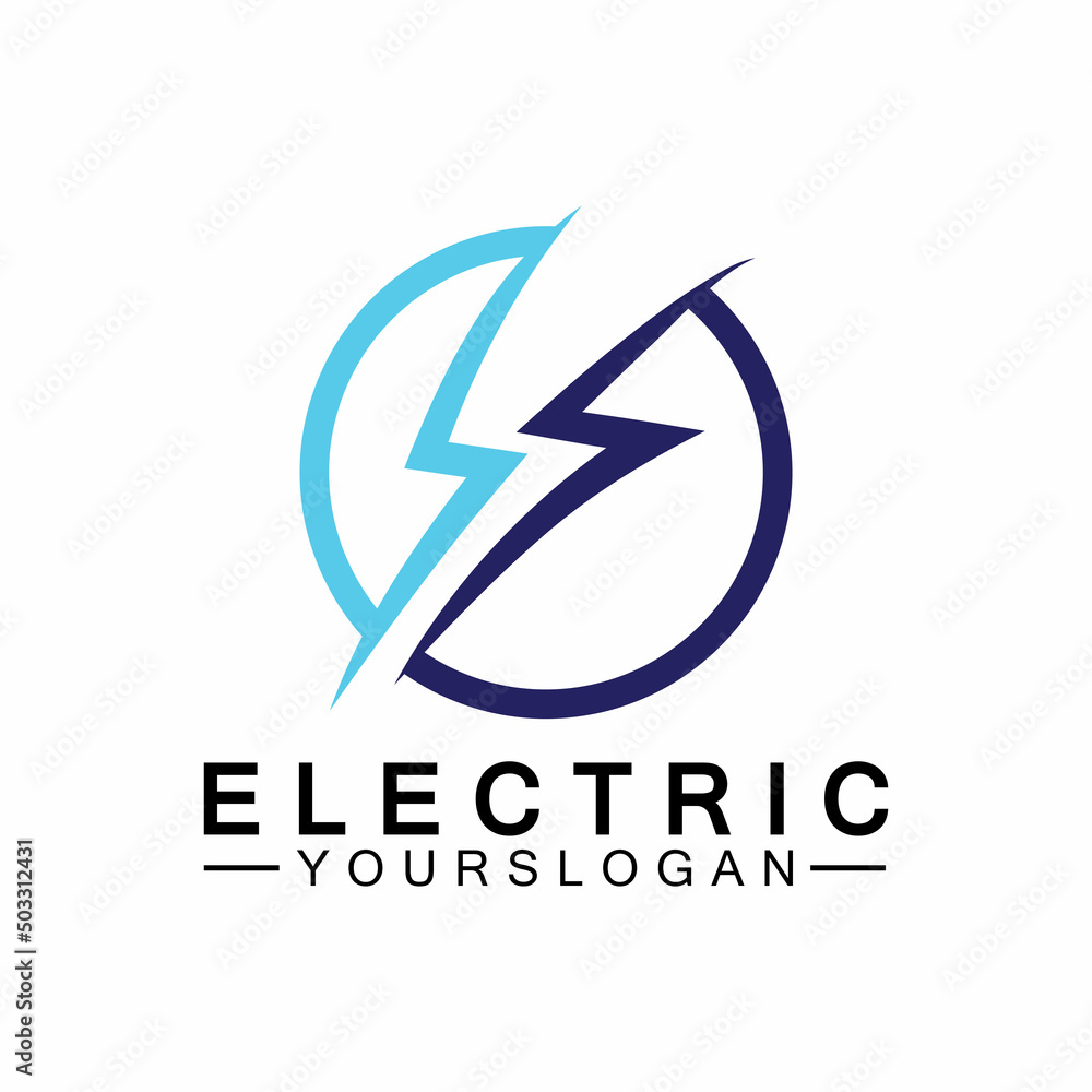 lightning thunder bolt electricity logo design template