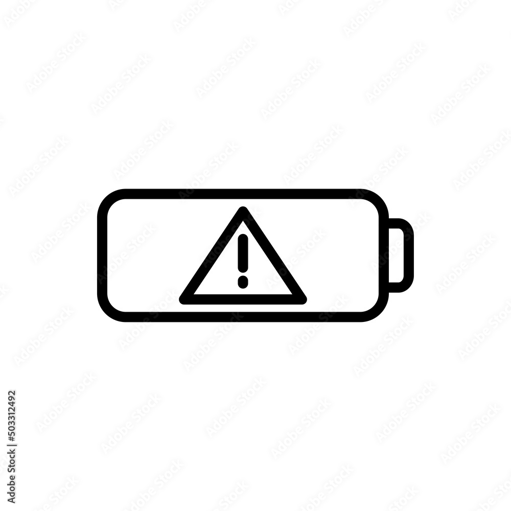 Battery attention simple iocn vector. Flat design Battery attention simple iocn vector. Flat design