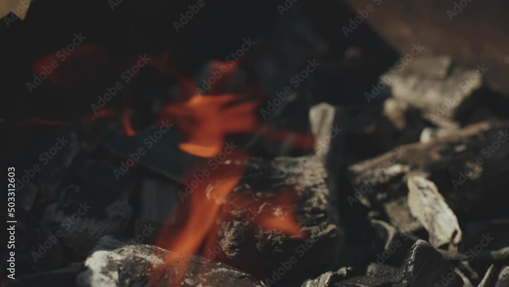 barbecue, coals are burning in the grill barbecue, coals are burning in the grill