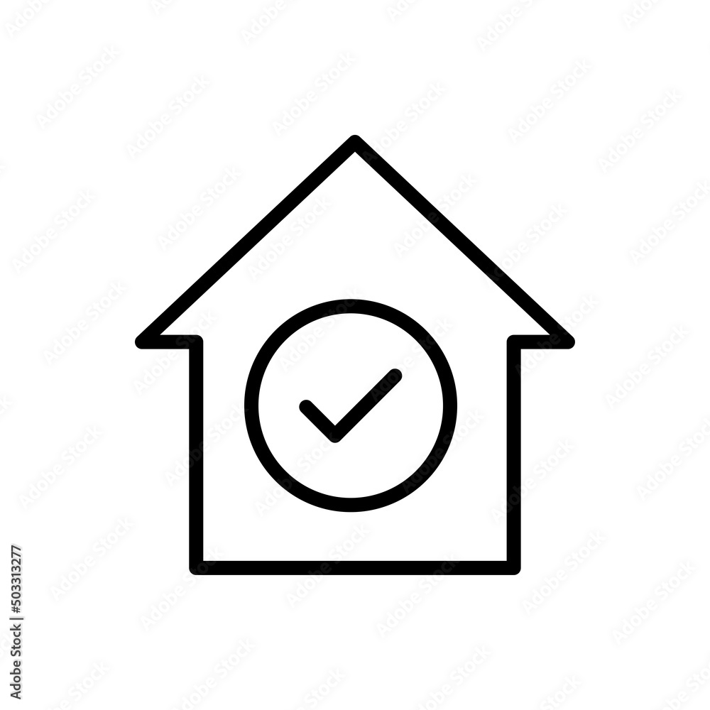 Confirm, agree, house simple icon. Flat desing Confirm, agree, house simple icon. Flat desing