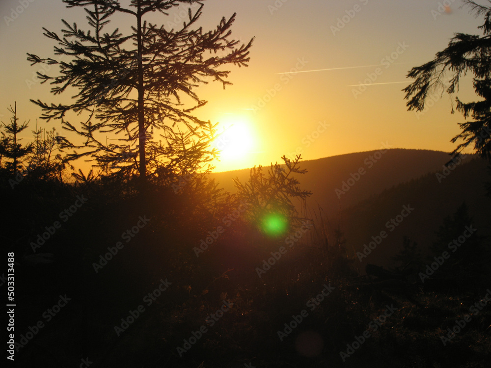 Sonnenuntergang, Abendstimmung, Thüringen, Deutschland, Europa  --
Sunset, Evening mood, Thuringia, Germany, Europe