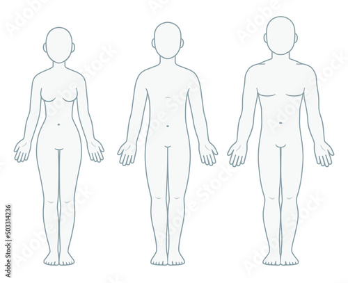 Male, female and unisex body diagram