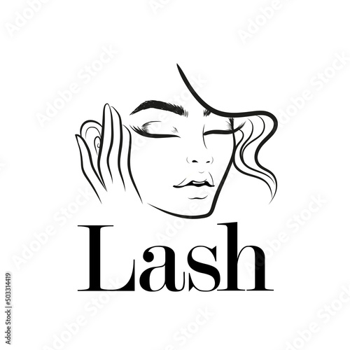 woman face with closed eyes logo