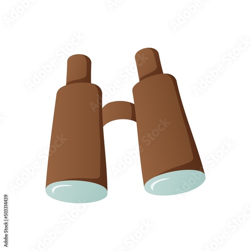 Binoculars for observation, optical device. Vector isolated object in cartoon style.