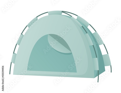 Tent for outdoor recreation, camping and hiking.Vector isolated object in cartoon style.