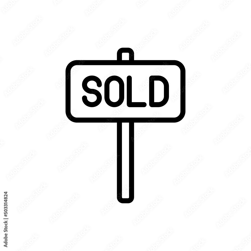 Sold banner simple icon vector. Flat design Sold banner simple icon vector. Flat design