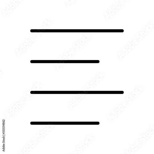 Text alignment icon vector. Flat design