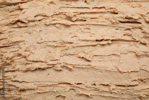 Texture of delicious liverwurst as background, closeup