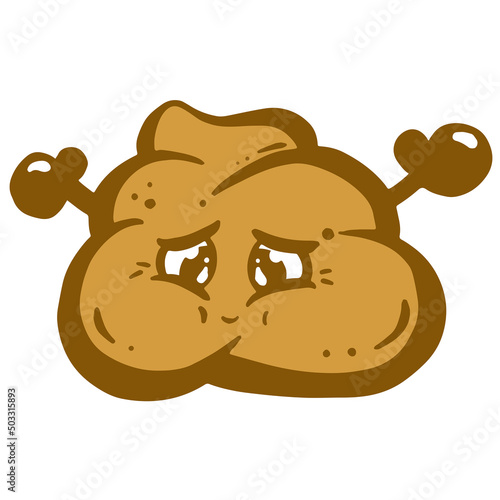 Cartoon Human or Dog Poop Poo Character Illustration Vector