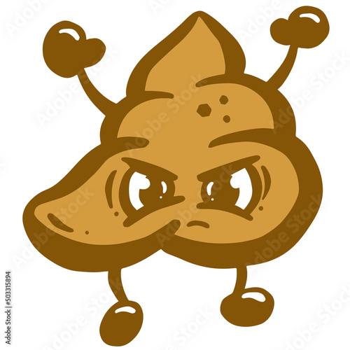 Cartoon Human or Dog Poop Poo Character Illustration Vector