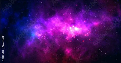 Vector cosmic illustration. Beautiful colorful space background. Watercolor