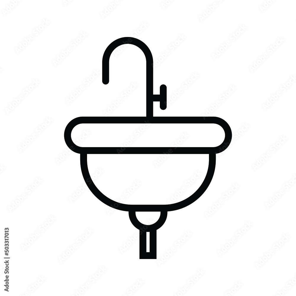 Sink icon. Bathroom, wc, toilet symbol. Design illustration Sink icon. Bathroom, wc, toilet symbol. Design illustration