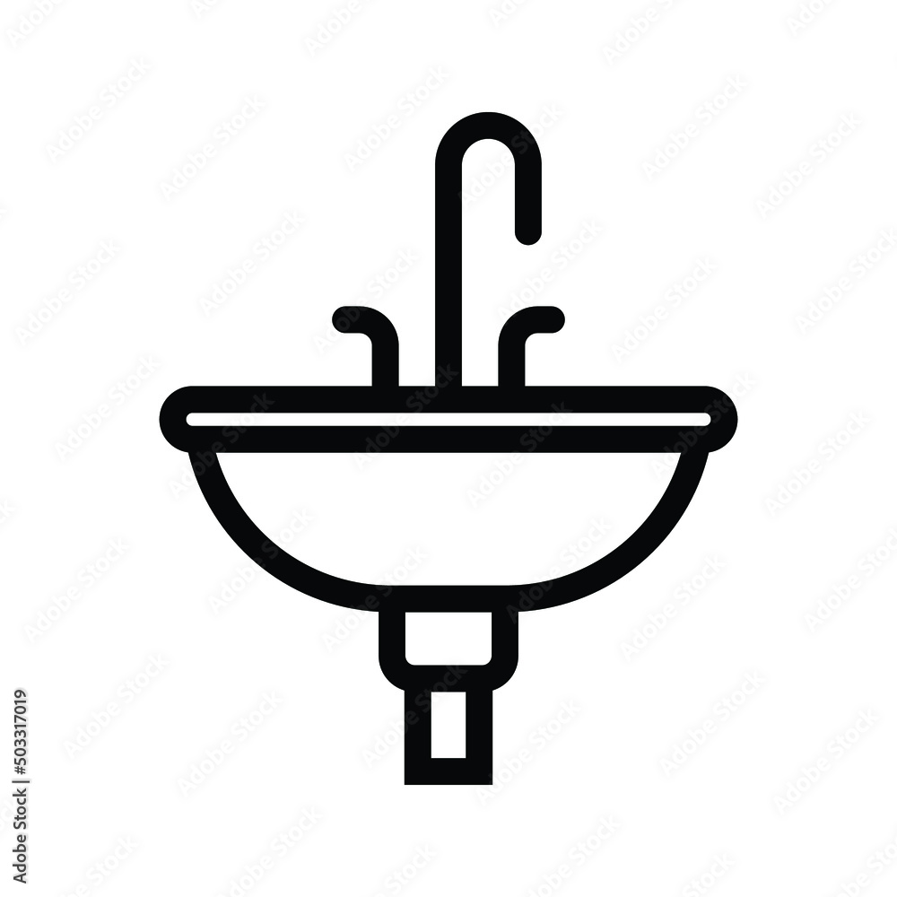 Sink icon. Bathroom, wc, toilet symbol. Design illustration Sink icon. Bathroom, wc, toilet symbol. Design illustration