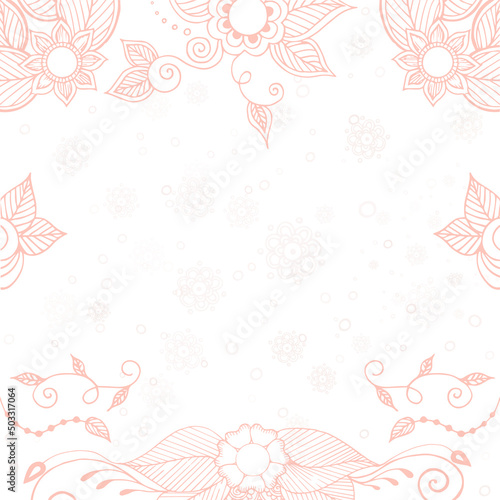 Pink floral ornament in Indian style vector illustration
