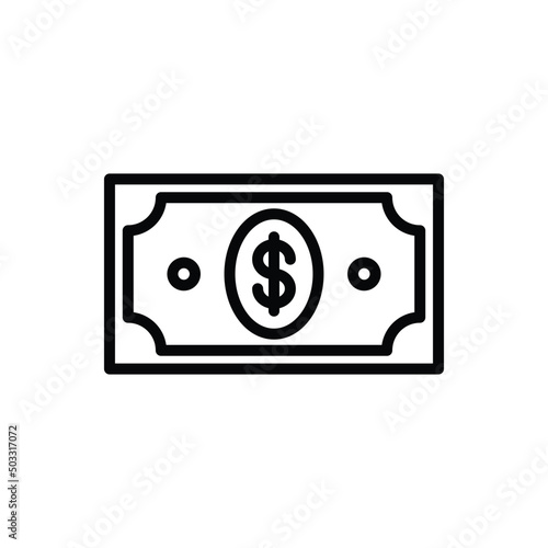 Dollar simple icon, vector. Flat design