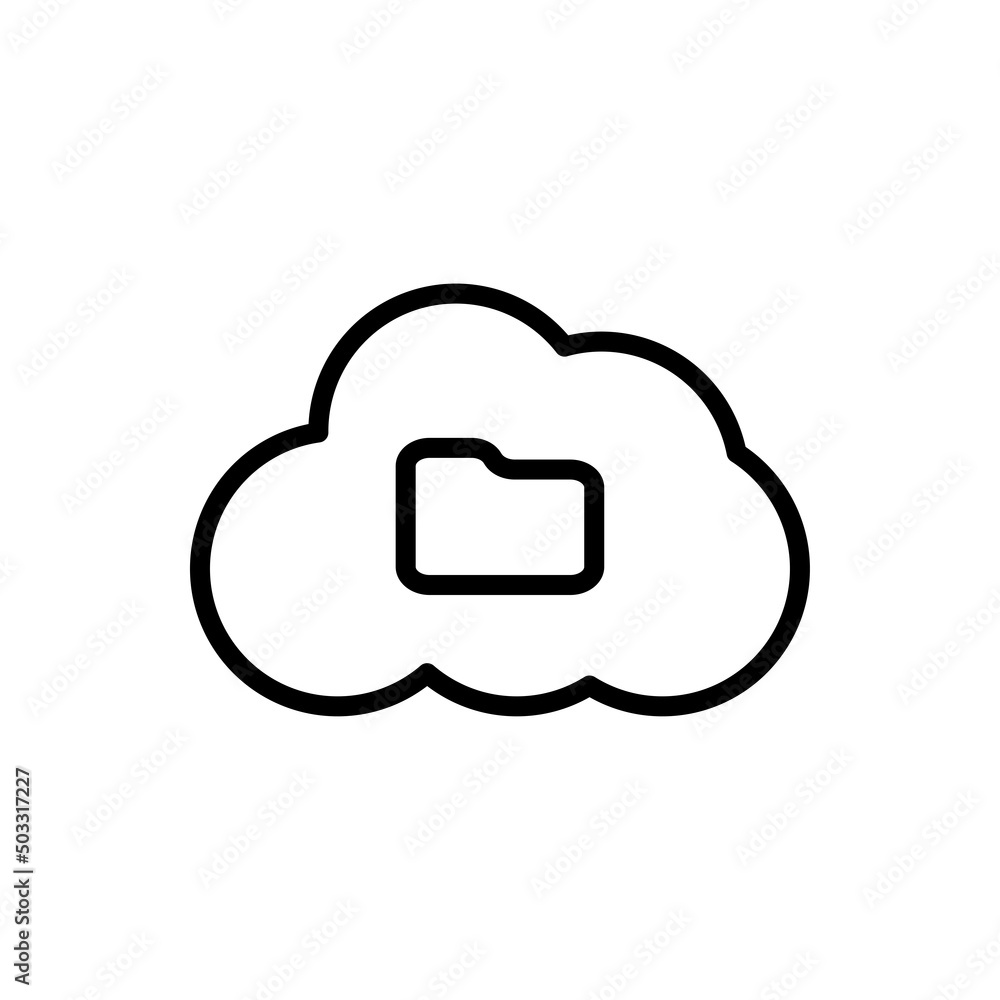 Folder, cloud simple icon vector. Flat design Folder, cloud simple icon vector. Flat design