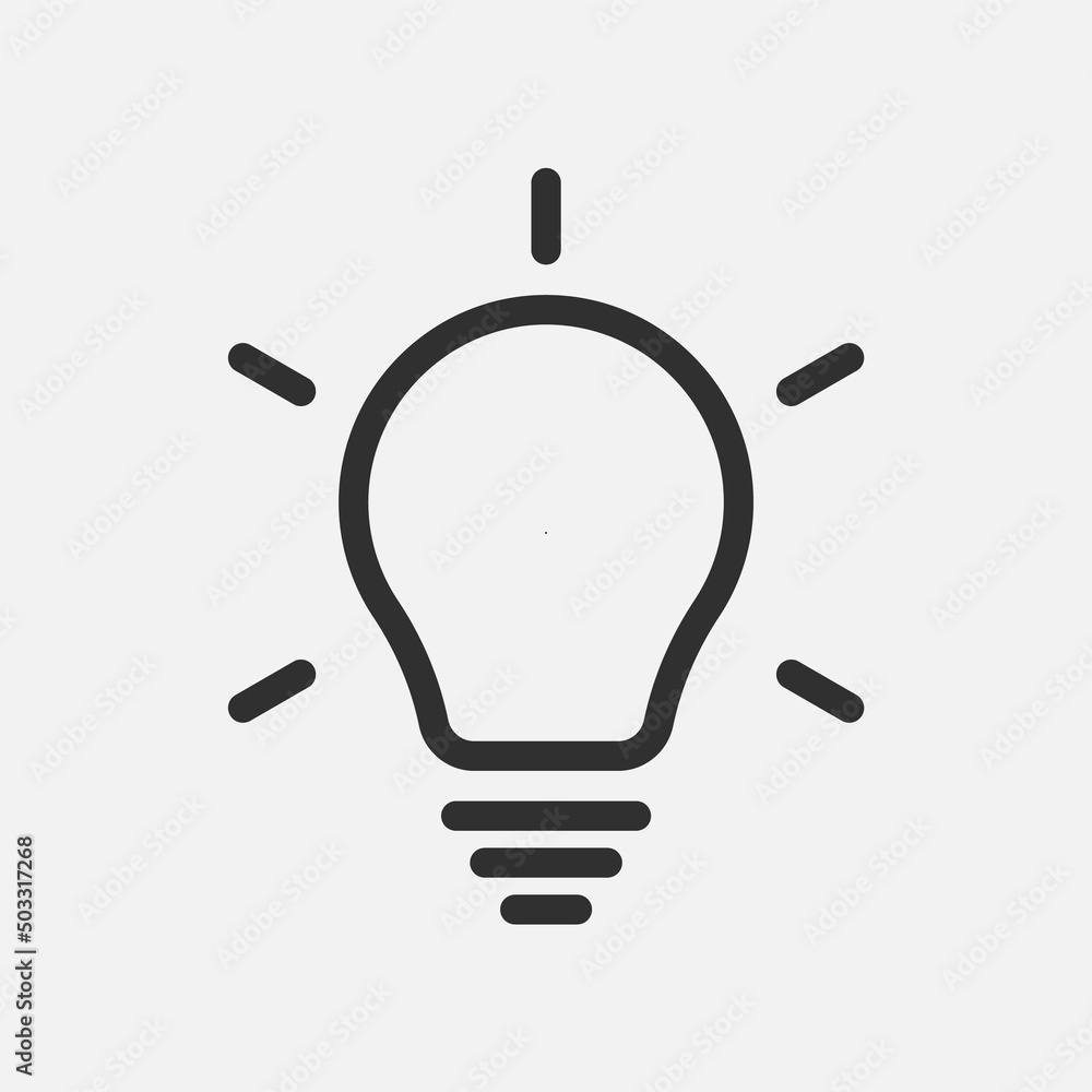 Bulb icon. Simple line icon. Vector illustration. Bulb icon. Simple line icon. Vector illustration.