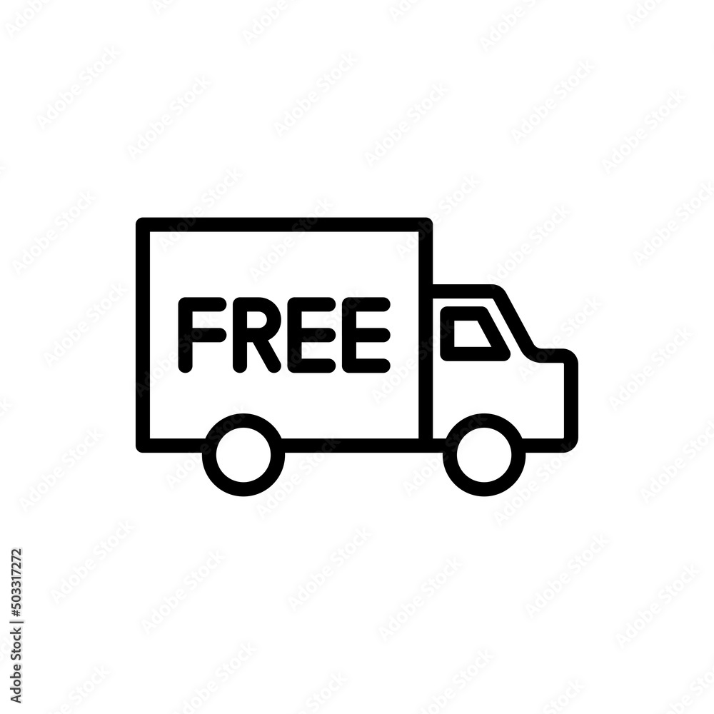 Free delivery simple icon vector. Flat design Free delivery simple icon vector. Flat design