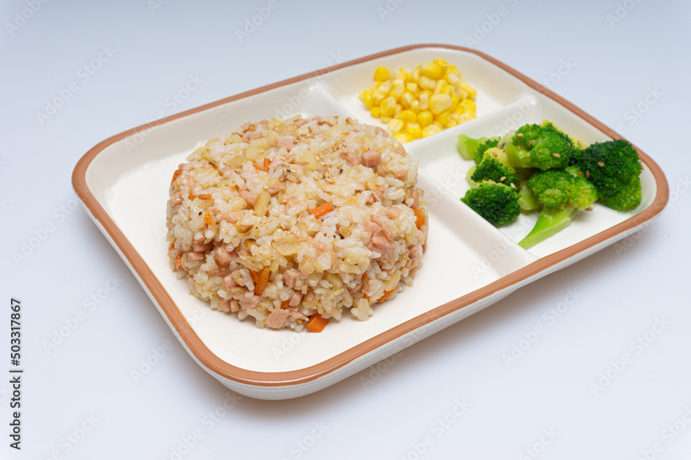 A deliciously balanced nutritious meal on the plate A deliciously balanced nutritious meal on the plate