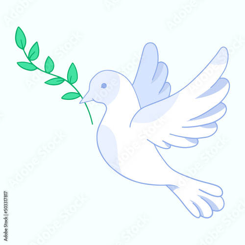 The Dove of Peace, vector design element in the style of doodles, hand drawn