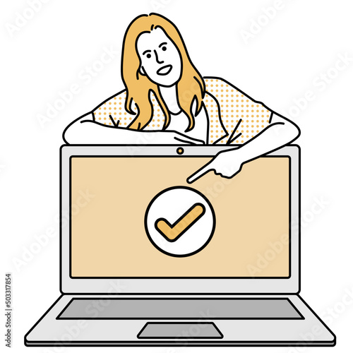 Security Check for Secure Internet PC Solutions Female Illustration