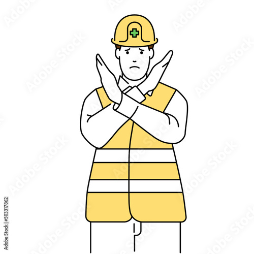 Worker's Effort for Safe Construction Work Illustration Vector