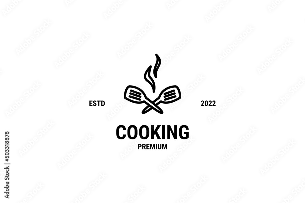 Flat cooking chef logo design vector template Flat cooking chef logo design vector template