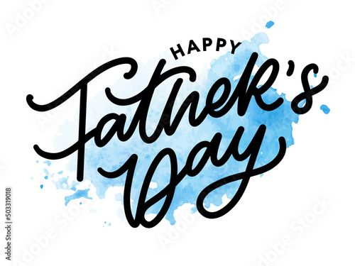 Happy Father's Day Calligraphy greeting card. Banner Vector illustration.