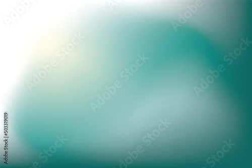 Beige abstract poster with light spot. Gradient mesh grid background. Green banner. Vector illustration