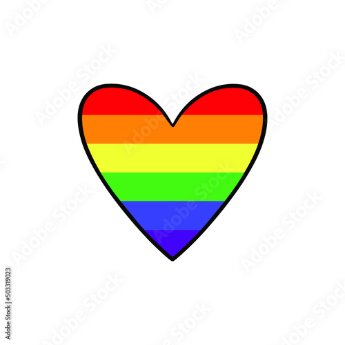 Rainbow LGBT heart shape isolated on white background, Symbol of LGBT gay pride,vector illustration