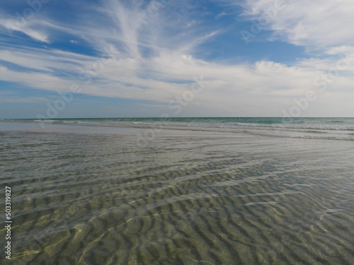 Evening Coastal Sky Tidal Water Patterns