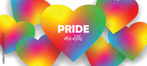 LGBTQ Pride Month. Design with balloon colorful rainbow background. vector.
