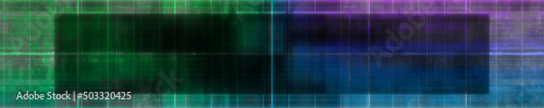 Abstract glitch art grid border background image.