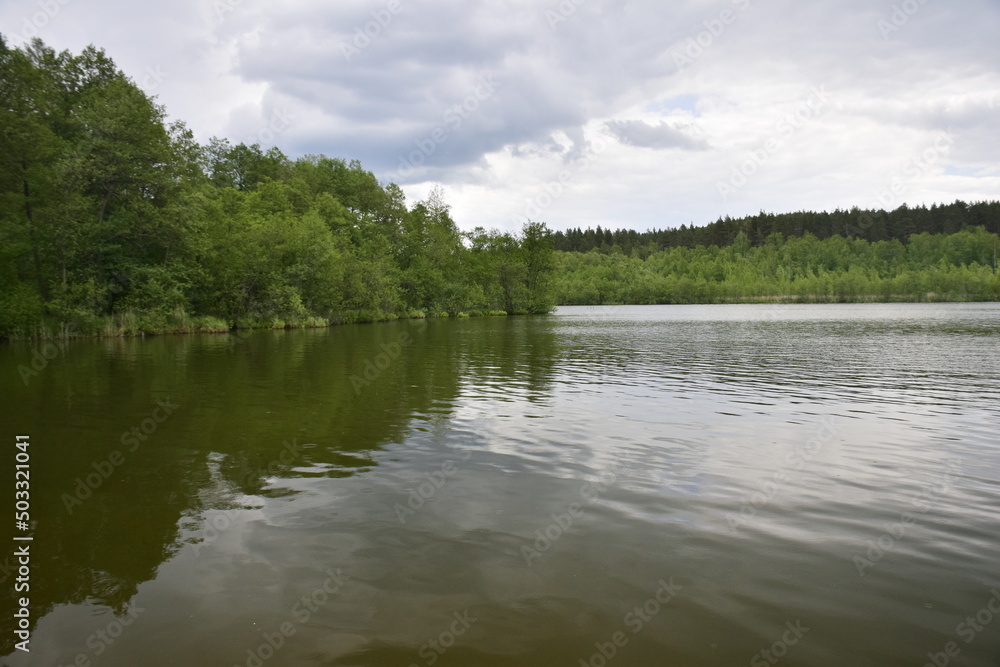 A wide river with trees on the shore, Ulyanovsk region, Russia