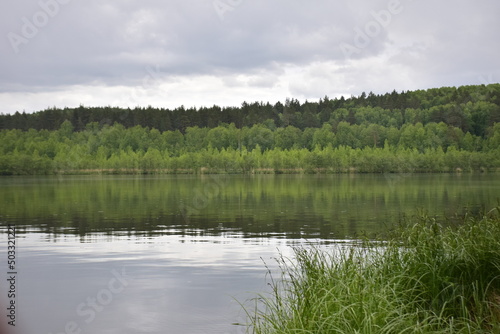 A wide river with trees on the shore, Ulyanovsk region, Russia