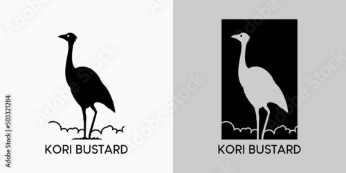 Foto Bustard cori bird logo design with creative concept