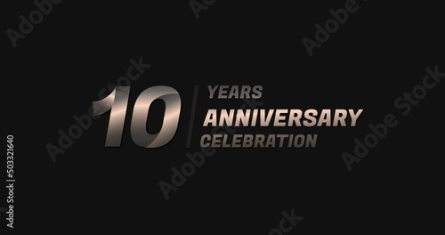 10 years gold anniversary celebration, modern animation design